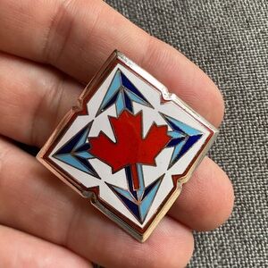Vintage C. Lamond Montreal Maple Leaf Enamel Pin 🇨🇦 Canadian Lapel Badge